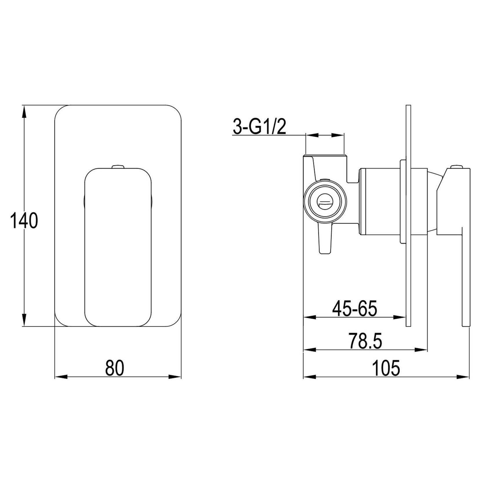 Flint Shower/Bath Mixer Gun Metal gallery detail image