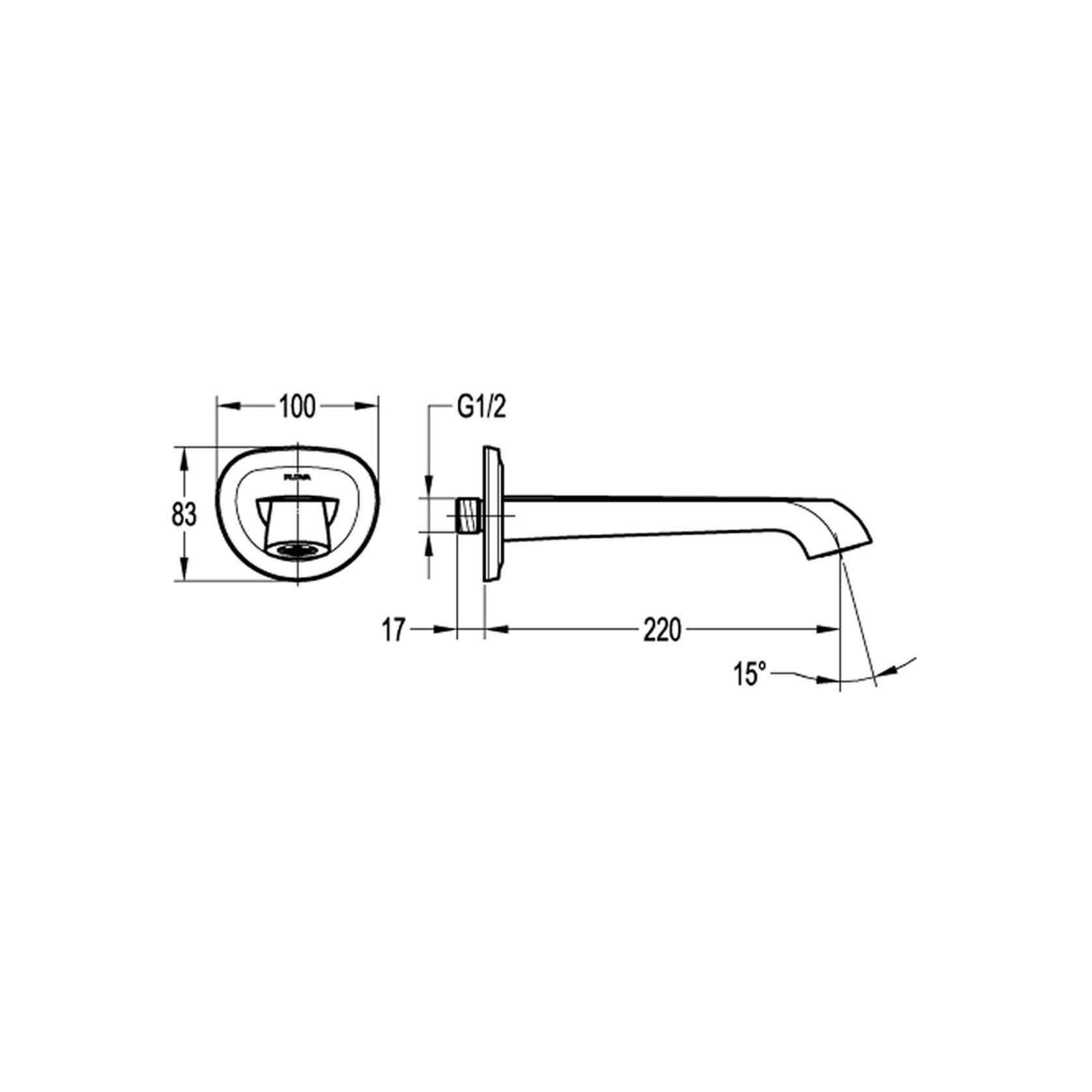 Liberty Wall Mounted Bath Spout Oil Rubbed Bronze gallery detail image