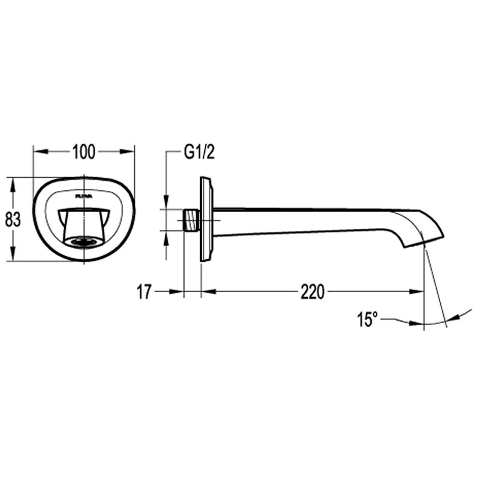 Liberty Wall Mounted Bath Spout Chrome gallery detail image