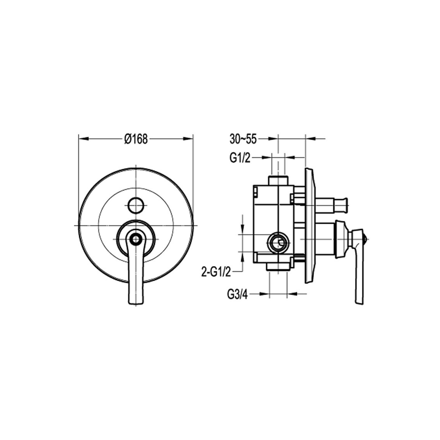 Liberty Shower Divert Mixer Oil Rubbed Bronze gallery detail image