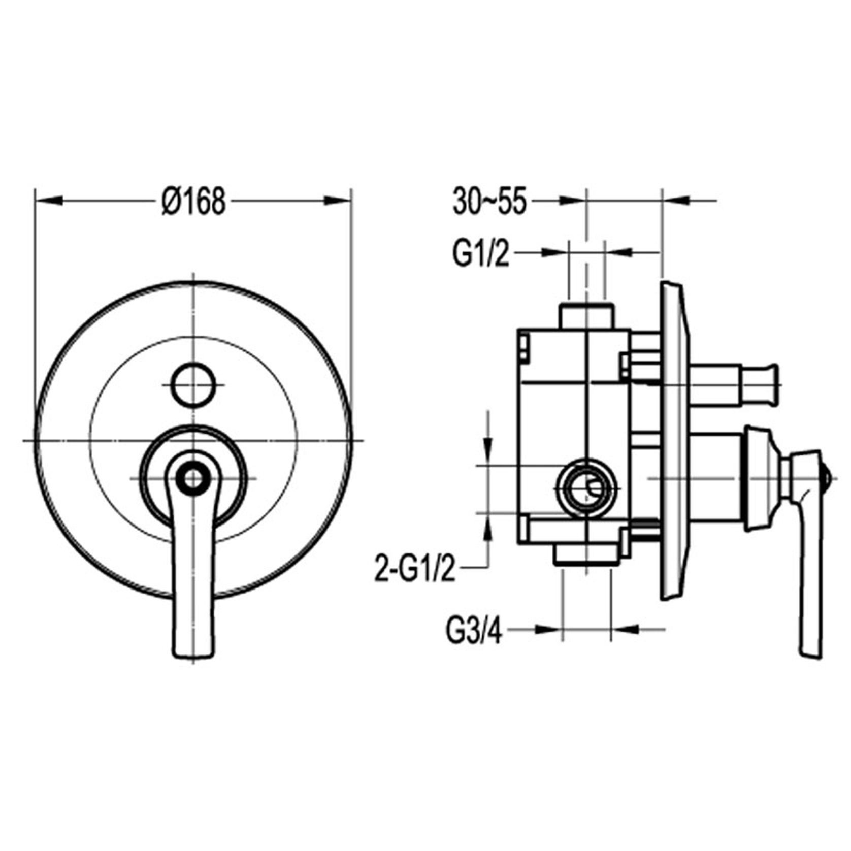 Liberty Shower Divert Mixer Oil Rubbed Bronze gallery detail image