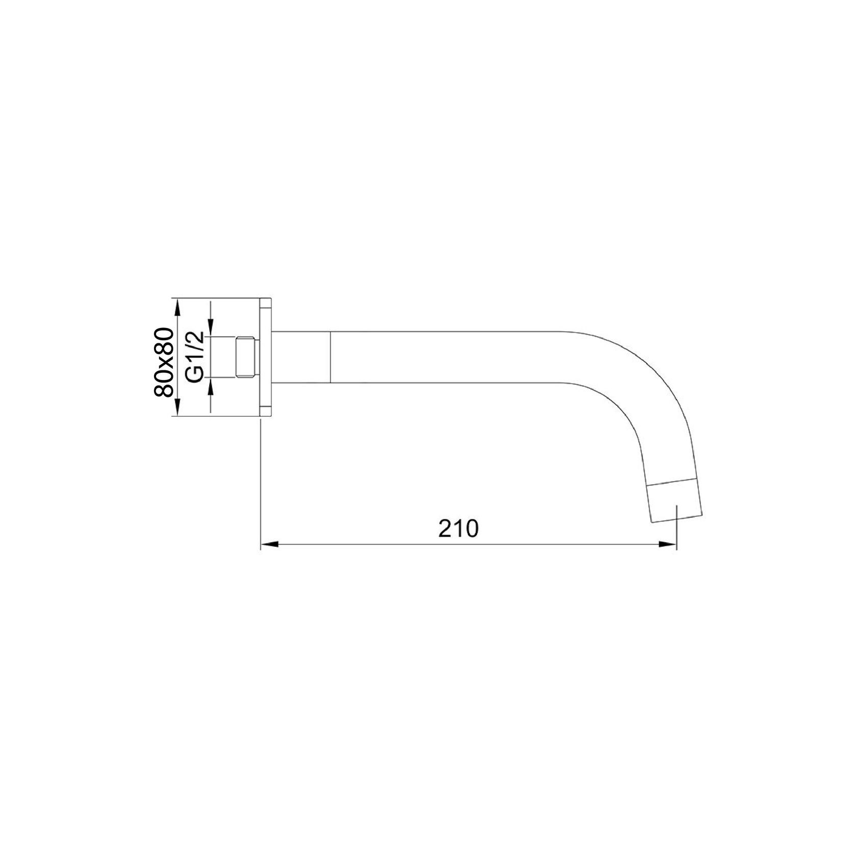 Loft Wall Mounted Bath Spout Chrome (Round) gallery detail image