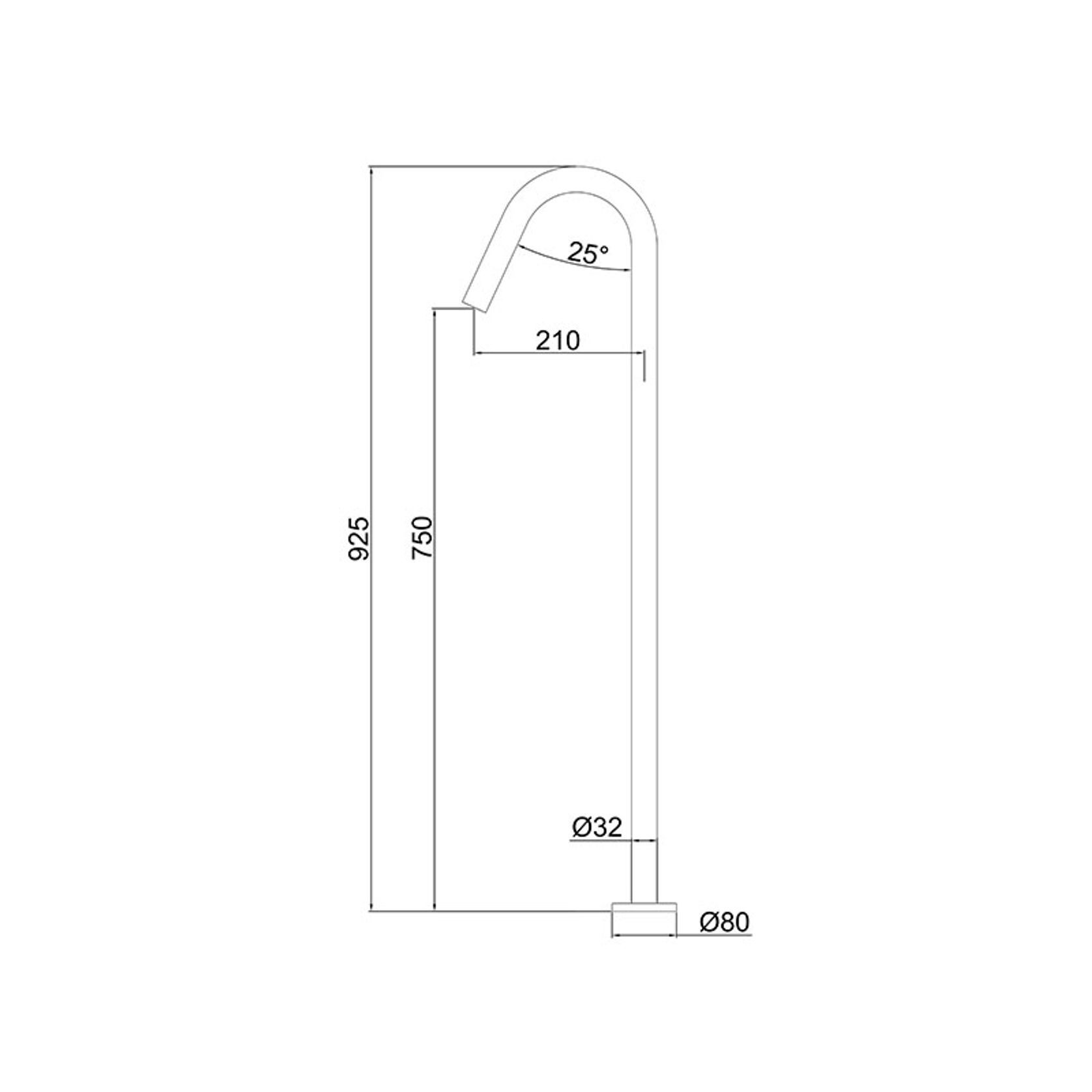 Loft Floor Mounted Bath Spout Gun Metal gallery detail image