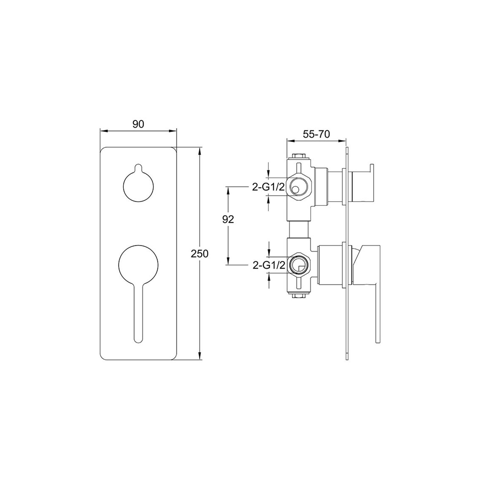 Loft Shower Divert Mixer Gun Metal gallery detail image