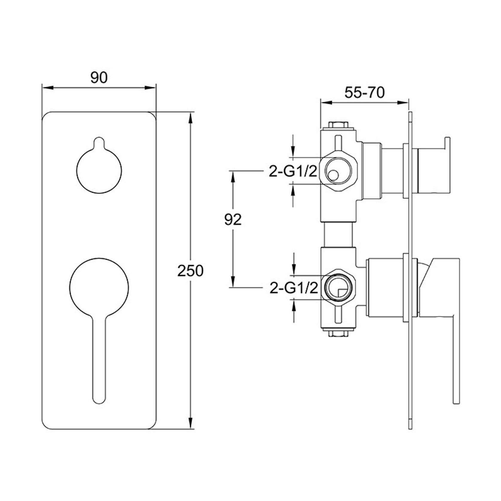 Loft Shower Divert Mixer Gun Metal gallery detail image