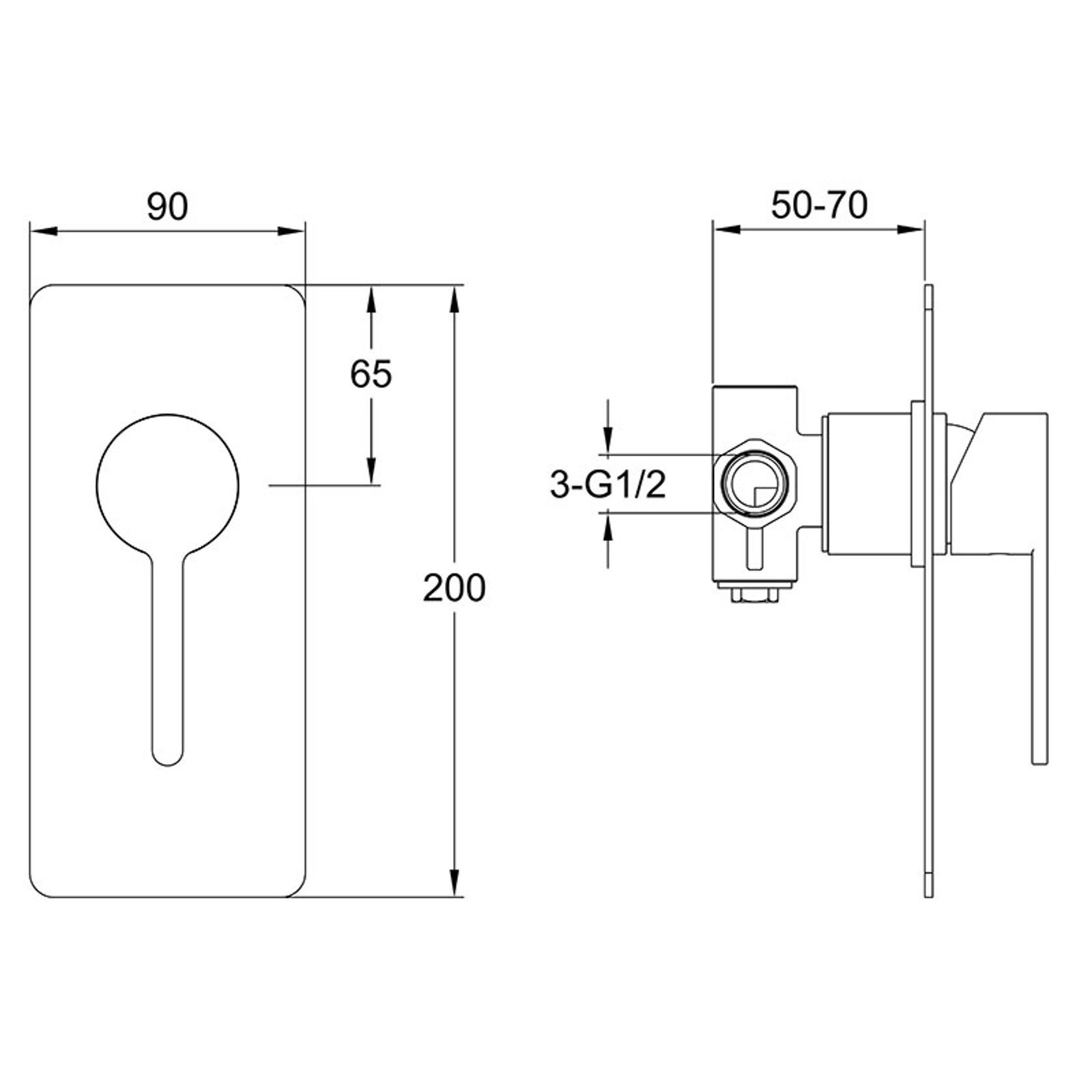 Loft Shower/Bath Mixer Gun Metal gallery detail image