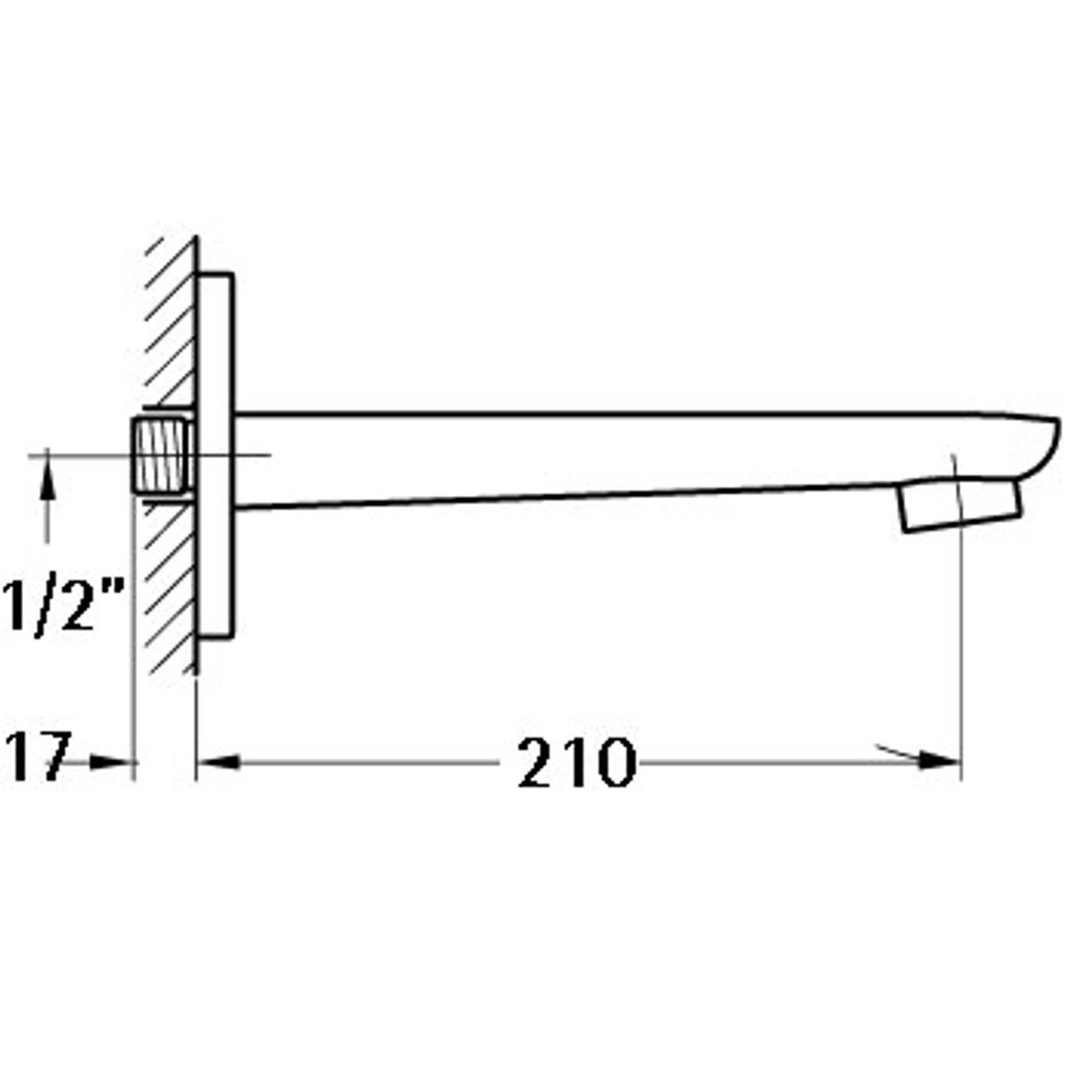 Modern Wall Mounted Bath Spout Chrome gallery detail image