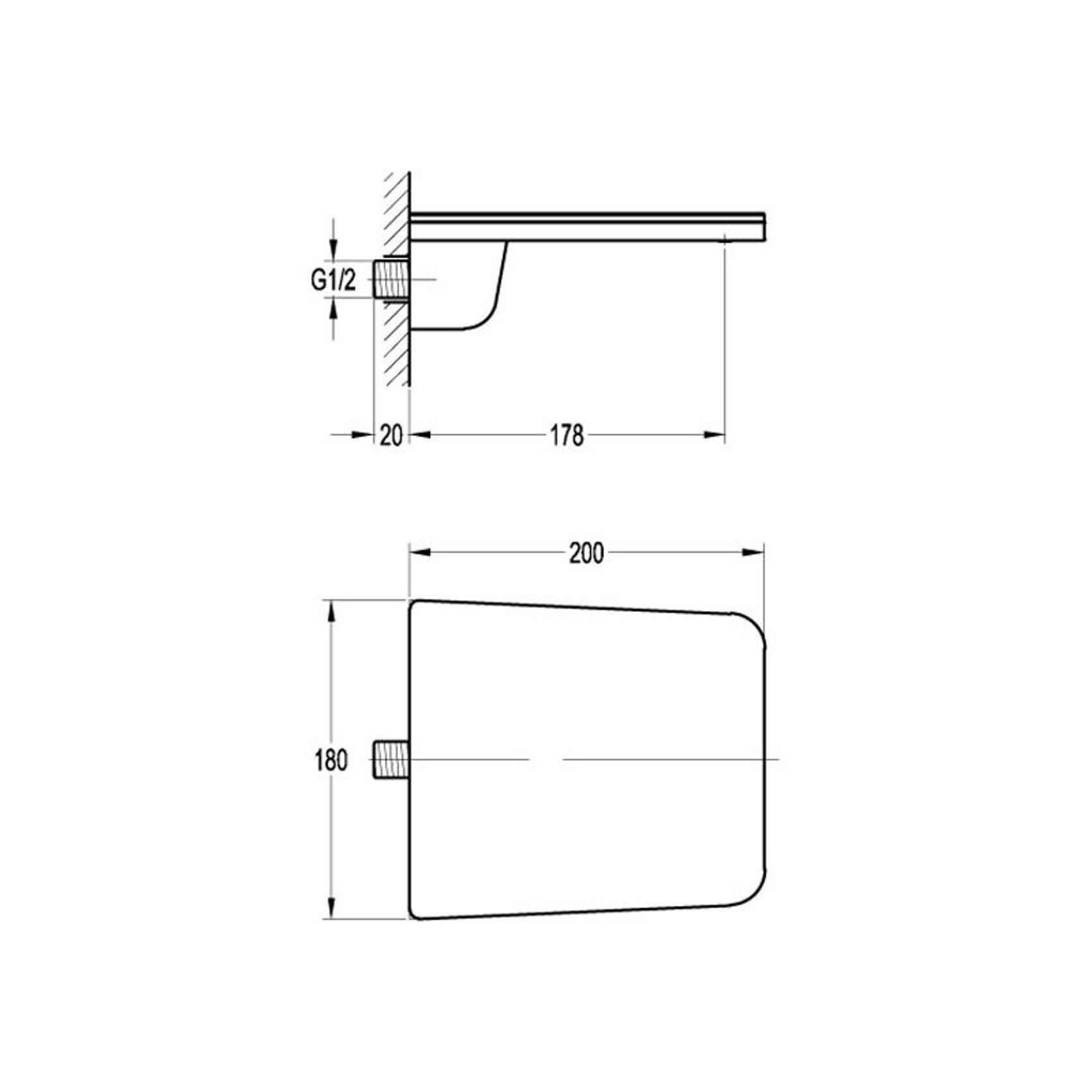 Modern Wall Mounted Blade Style Bath Spout Chrome gallery detail image