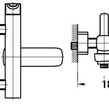 Modern Wall Mounted Bath Mixer and Shower Set Chrome gallery detail image