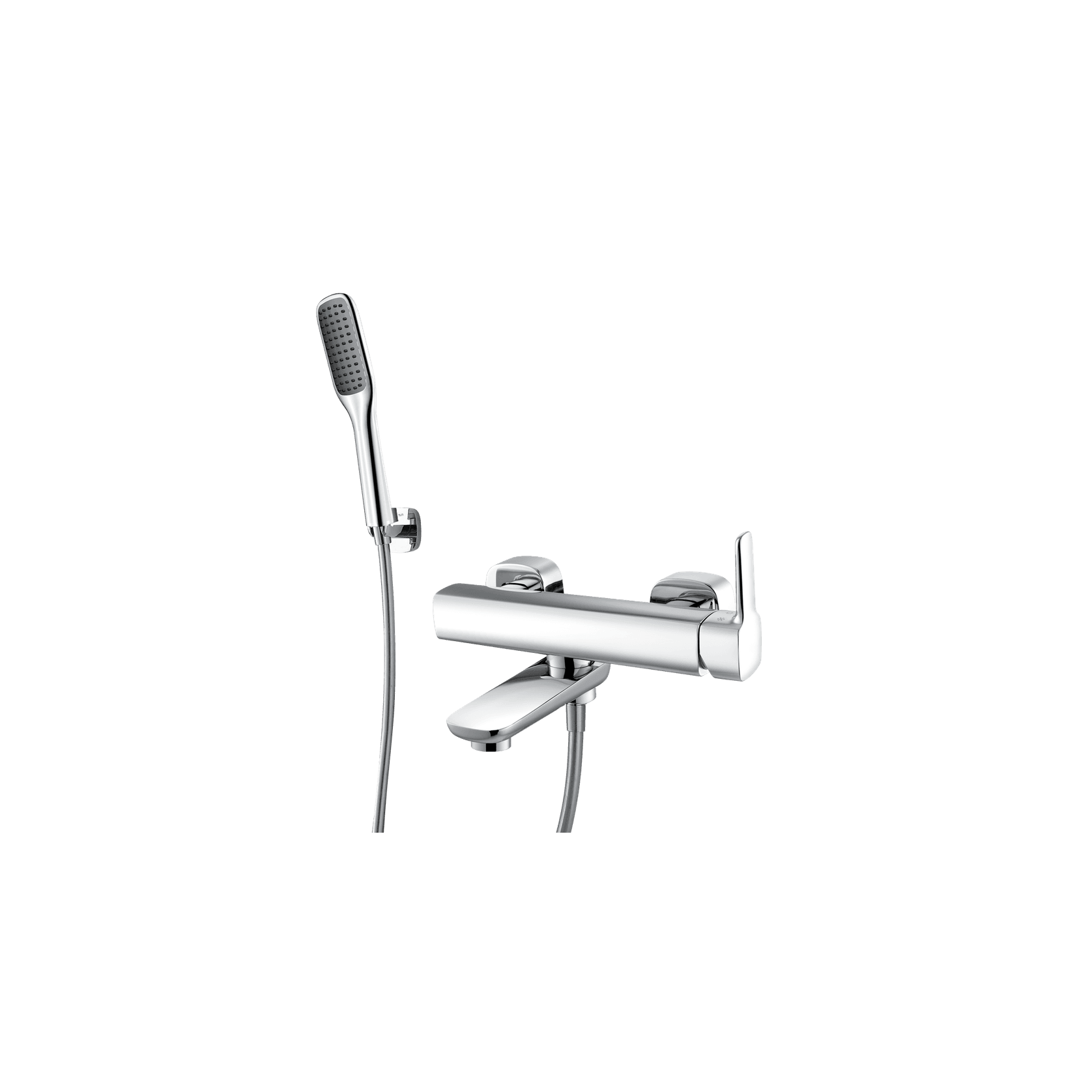 Modern Wall Mounted Bath Mixer and Shower Set Chrome gallery detail image