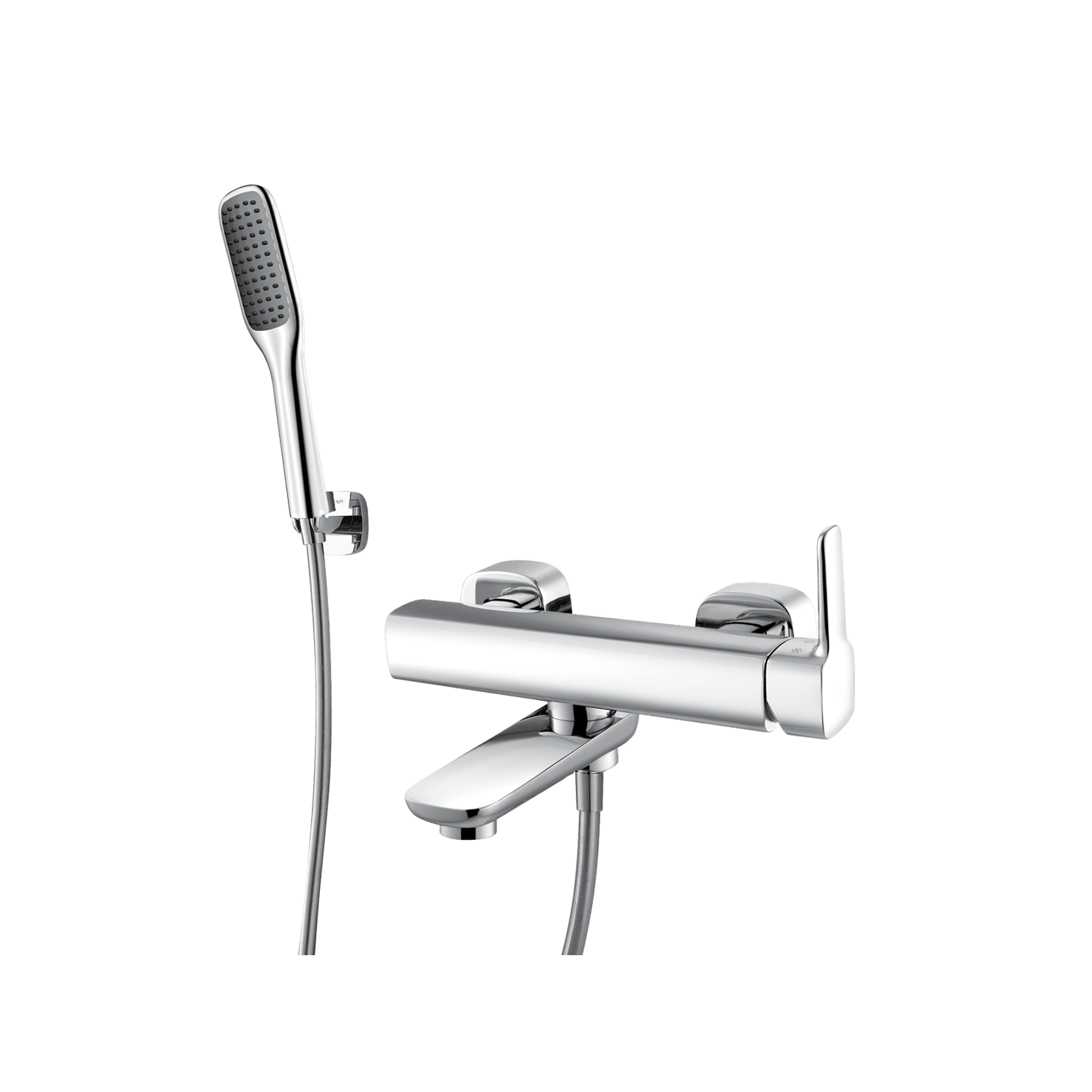 Modern Wall Mounted Bath Mixer and Shower Set Chrome gallery detail image