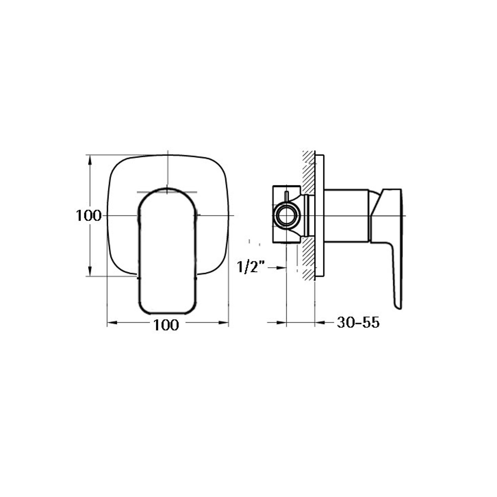 Modern Linea Shower/Bath Mixer Chrome gallery detail image