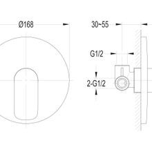 Modern Linea Shower/Bath Mixer Chrome (Round Faceplate) gallery detail image