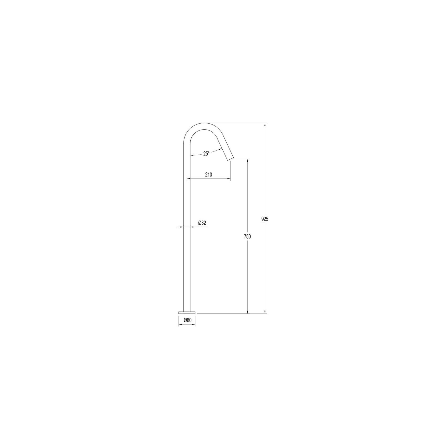 Scarab Floor Mounted Bath Spout Brushed Gold gallery detail image