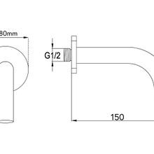 Urban Wall Mounted Short Bath Spout Brushed Stainless gallery detail image