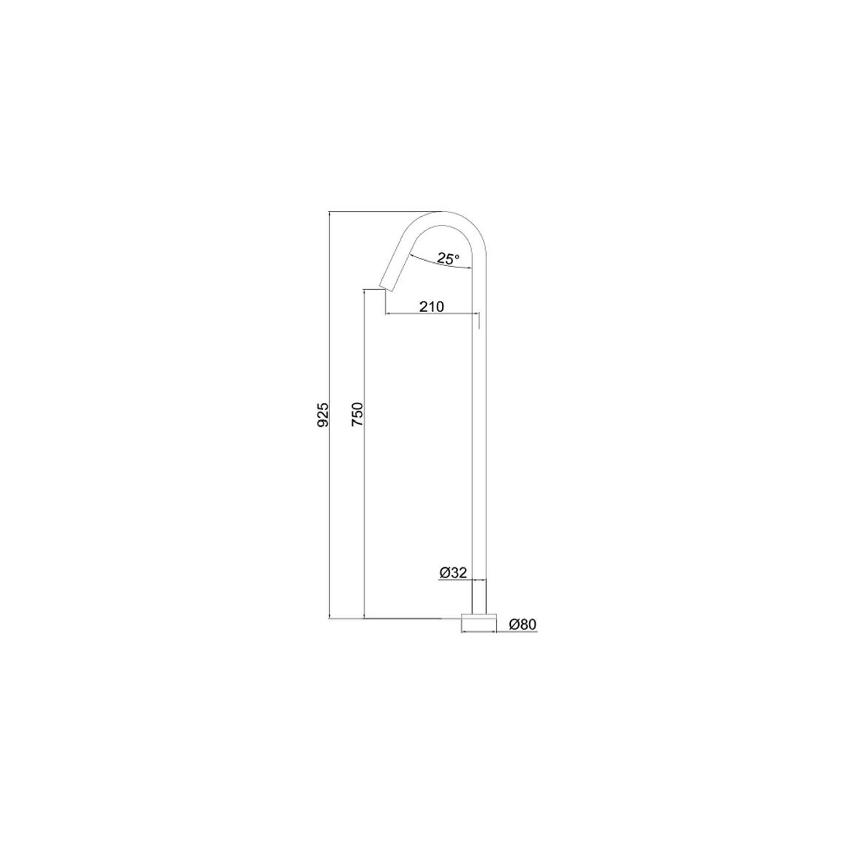 Urban Floor Mounted Bath Spout Brushed Stainless gallery detail image