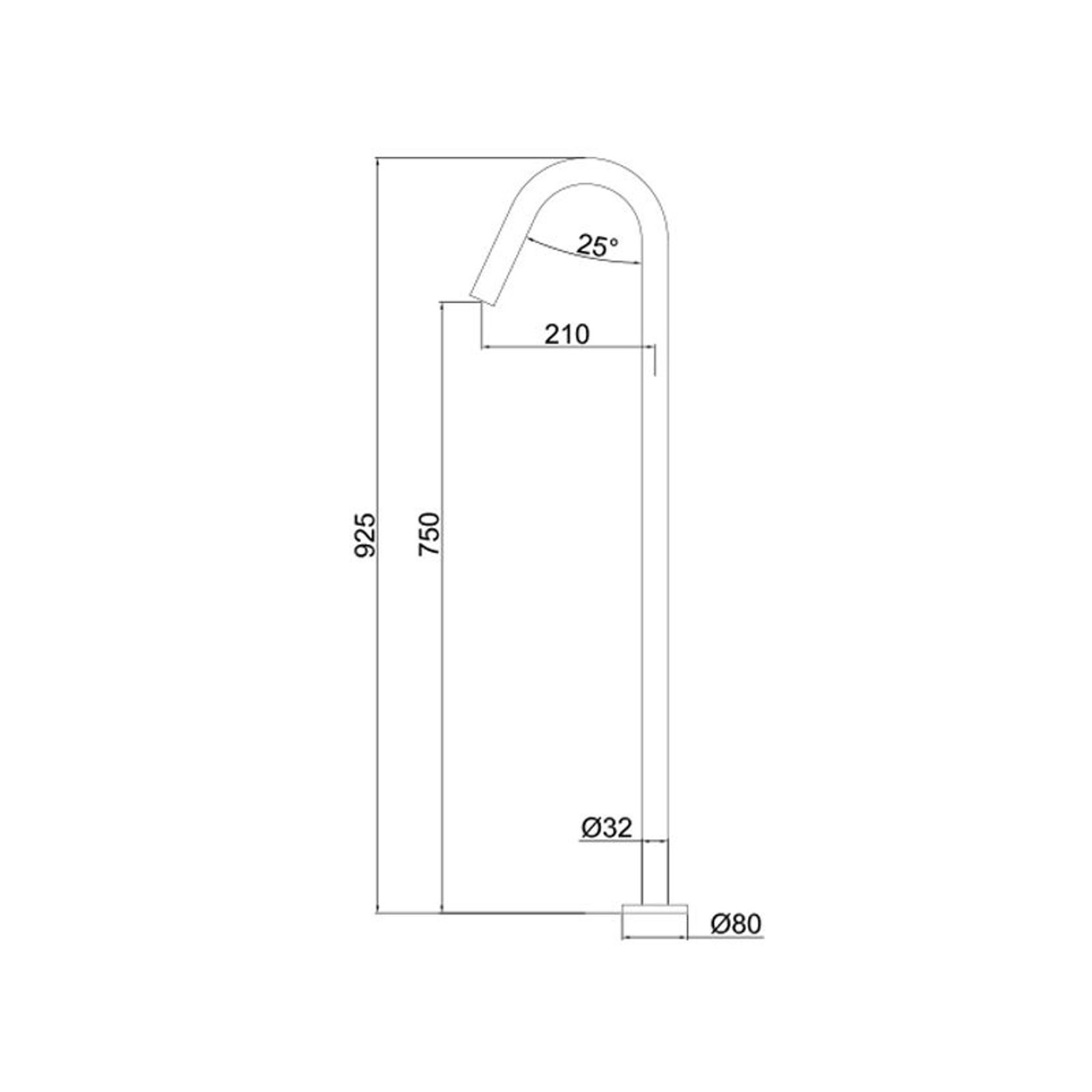 Urban Floor Mounted Bath Spout Brushed Stainless gallery detail image