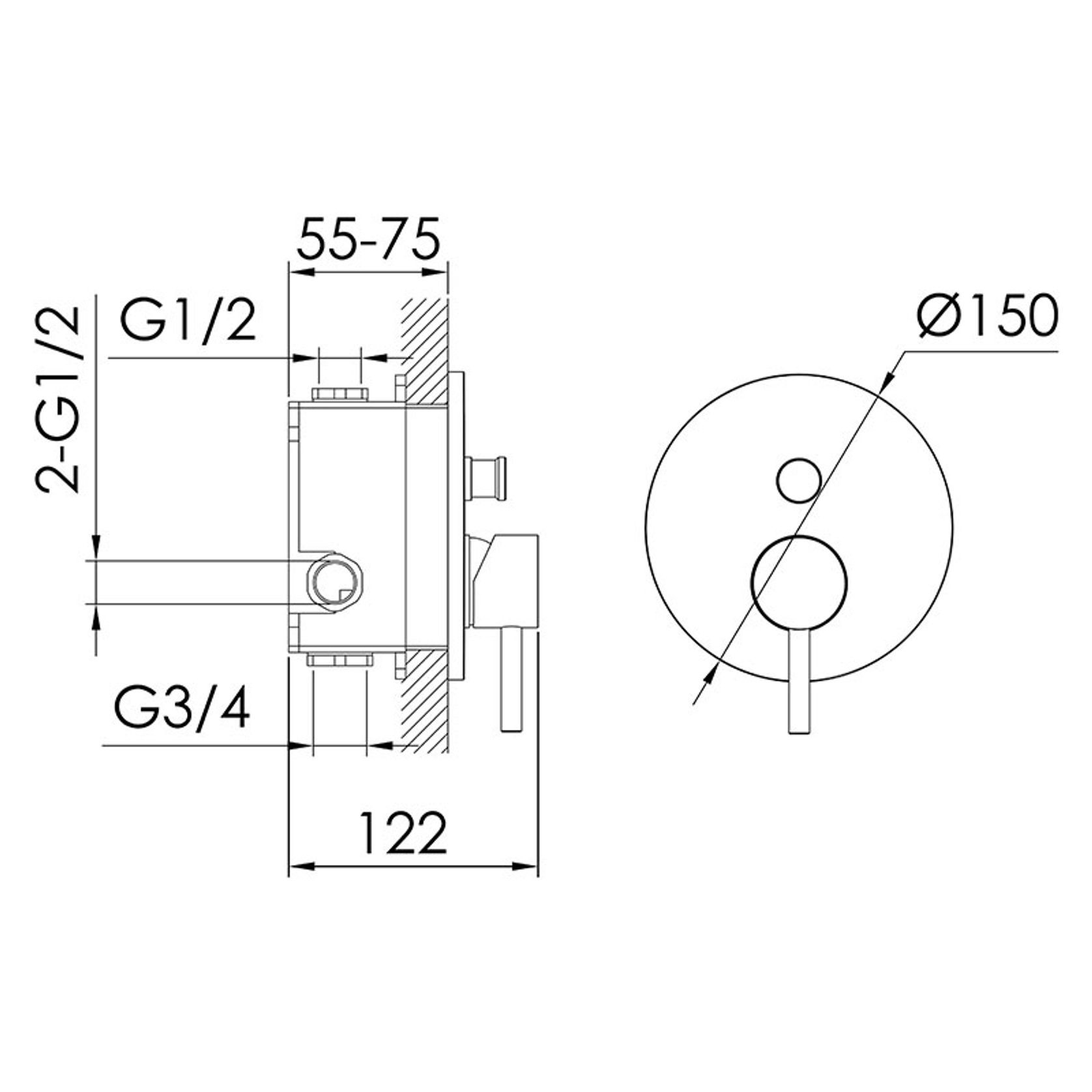 Urban Shower Divert Mixer Brushed Stainless gallery detail image