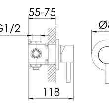 Urban Shower/Bath Mixer with Lever Brushed Stainless gallery detail image