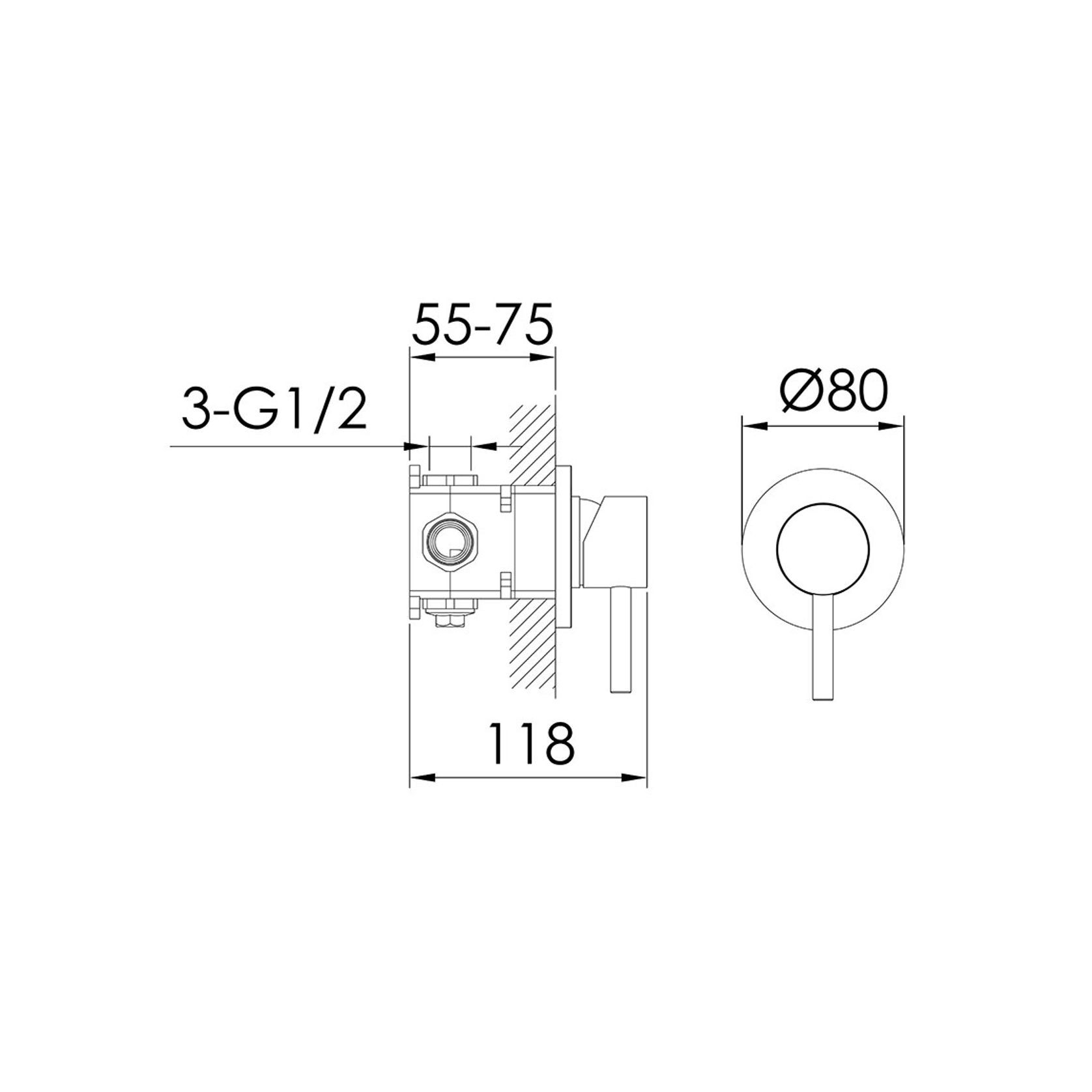 Urban Shower/Bath Mixer with Lever Brushed Stainless gallery detail image