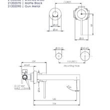 Maci Wall Basin Mixer Without Faceplate gallery detail image