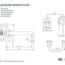 Maci Wall Basin Mixer Without Faceplate gallery detail image