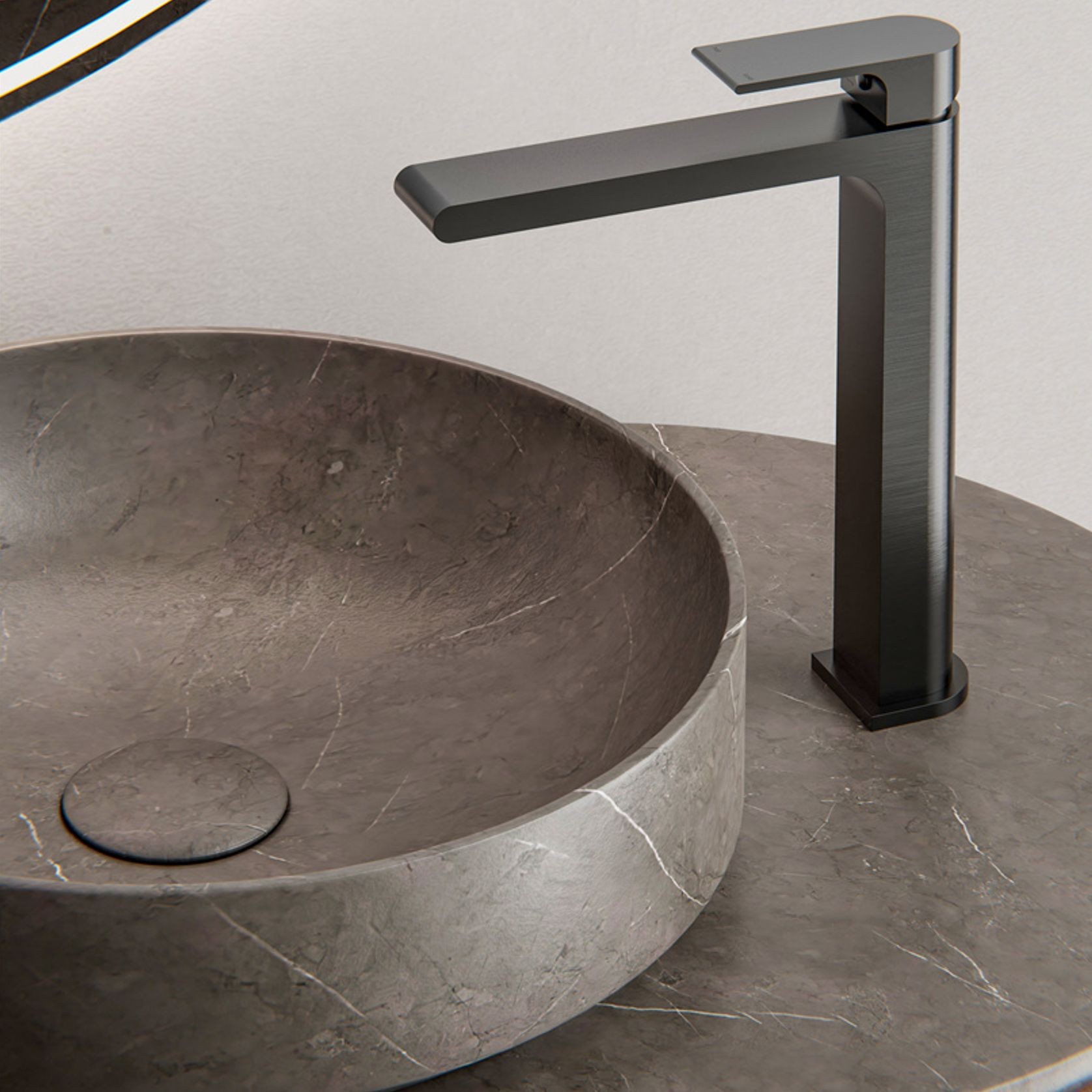 Bianca Tall Basin Mixer | Gun Metal gallery detail image