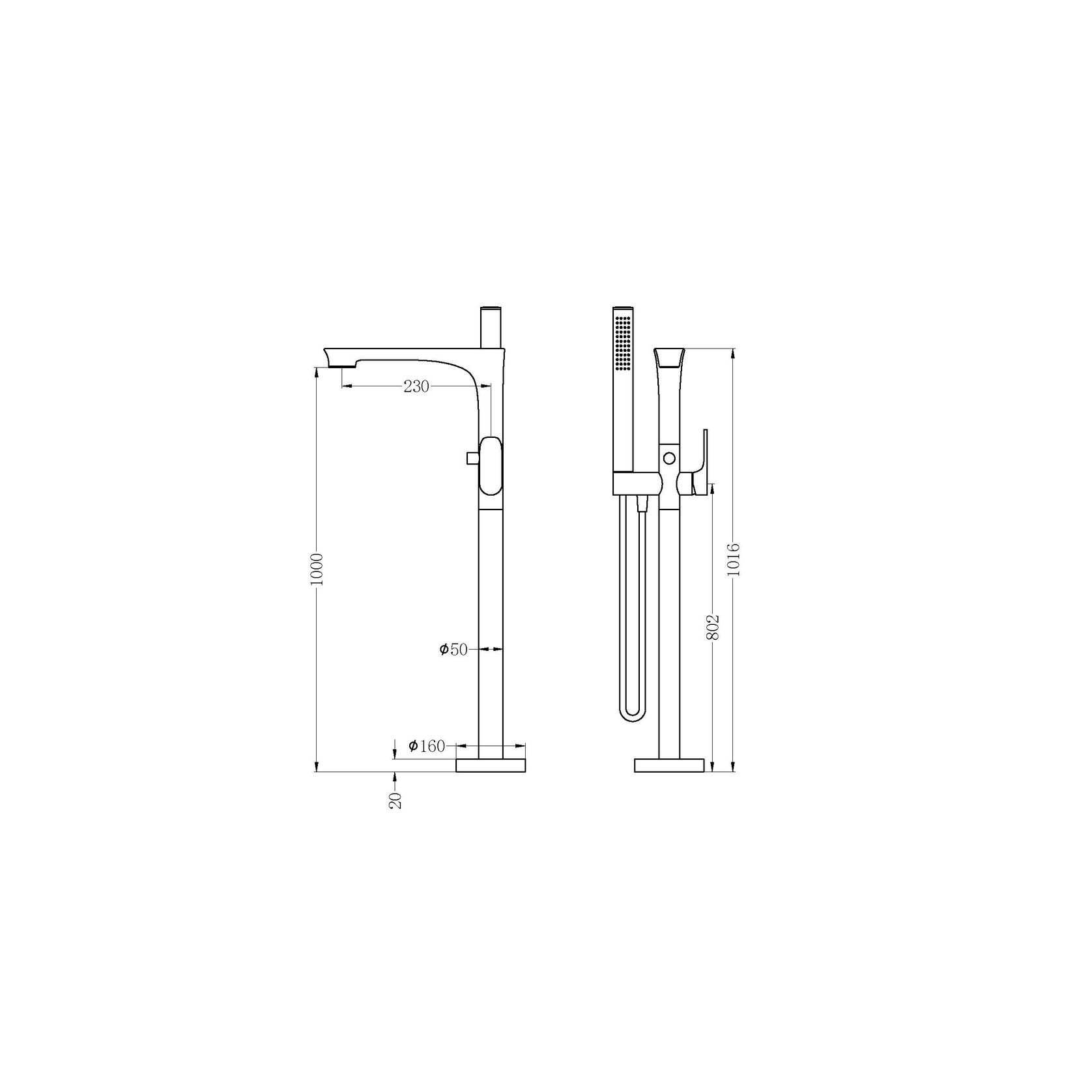 Bianca Bath Mixer & Hand Shower | Gun Metal gallery detail image