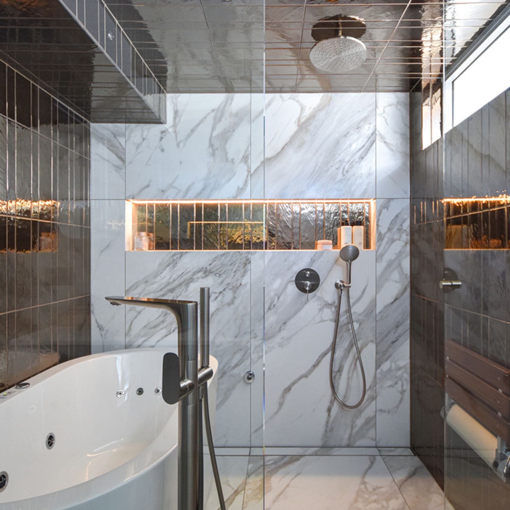 Bianca Bath Mixer & Hand Shower | Brushed Nickel gallery detail image