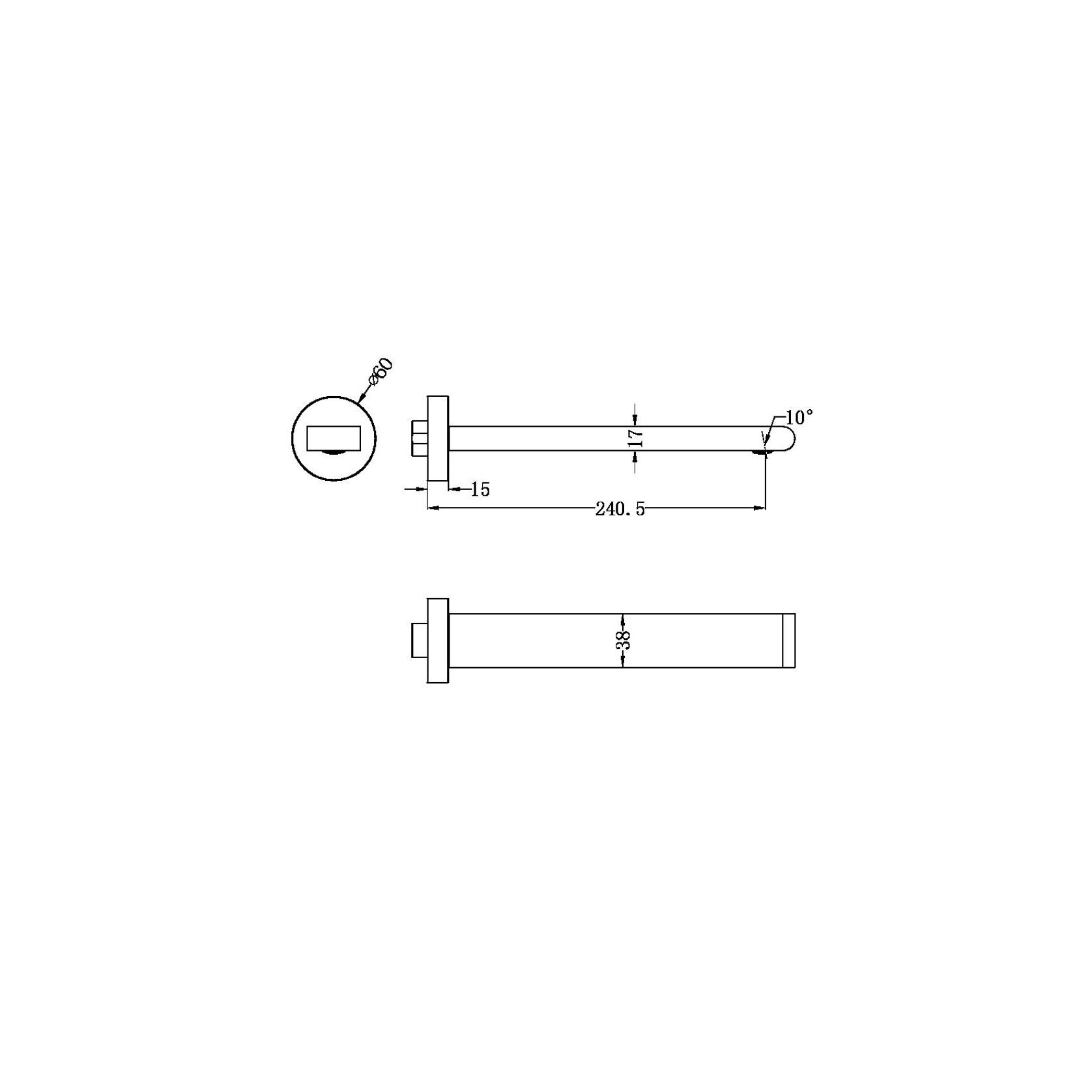 Bianca Fixed Bath Spout 240mm | Brushed Nickel gallery detail image