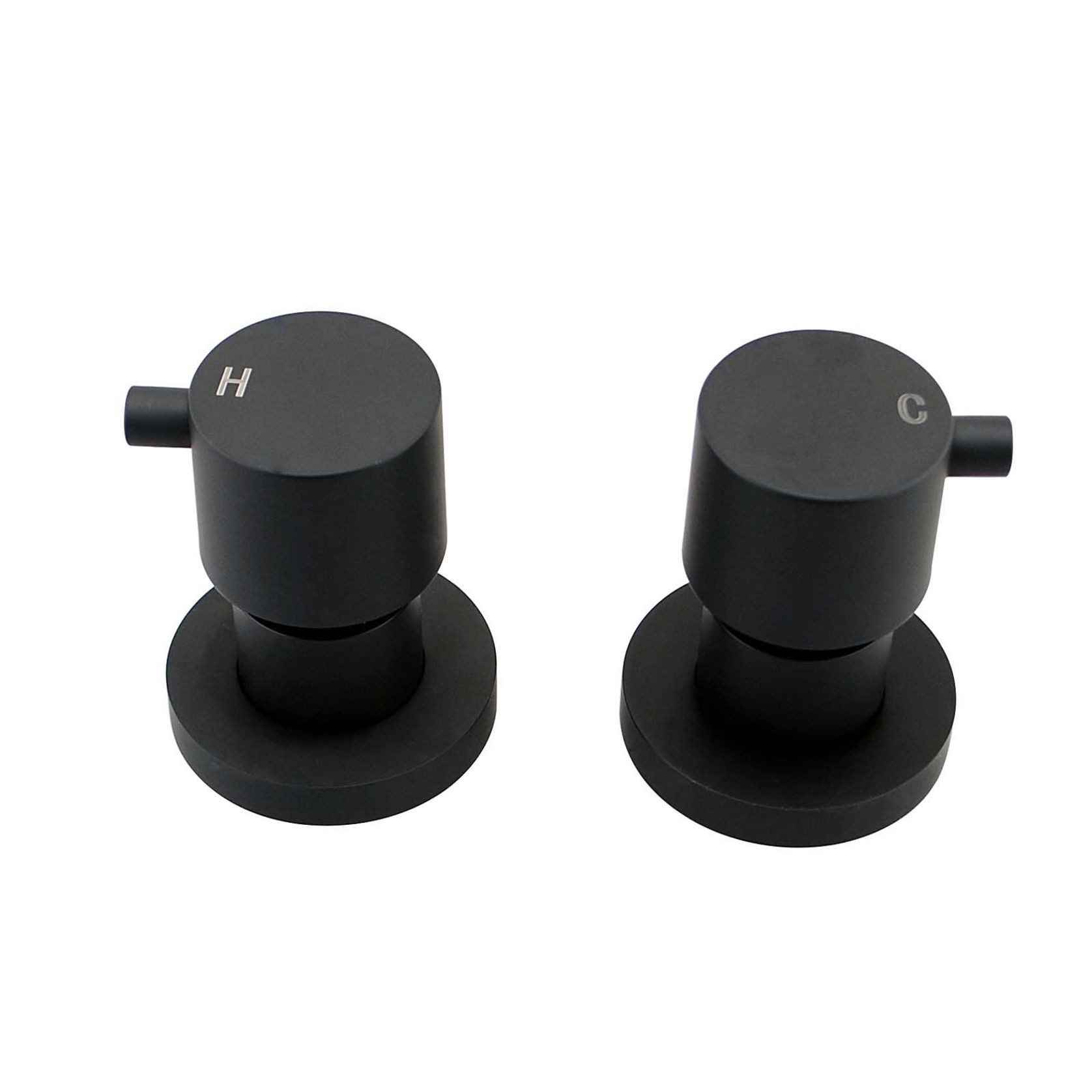 Round Shower Wall Taps Matte Black gallery detail image