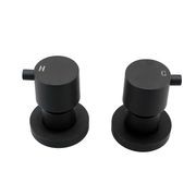 Round Shower Wall Taps Matte Black gallery detail image