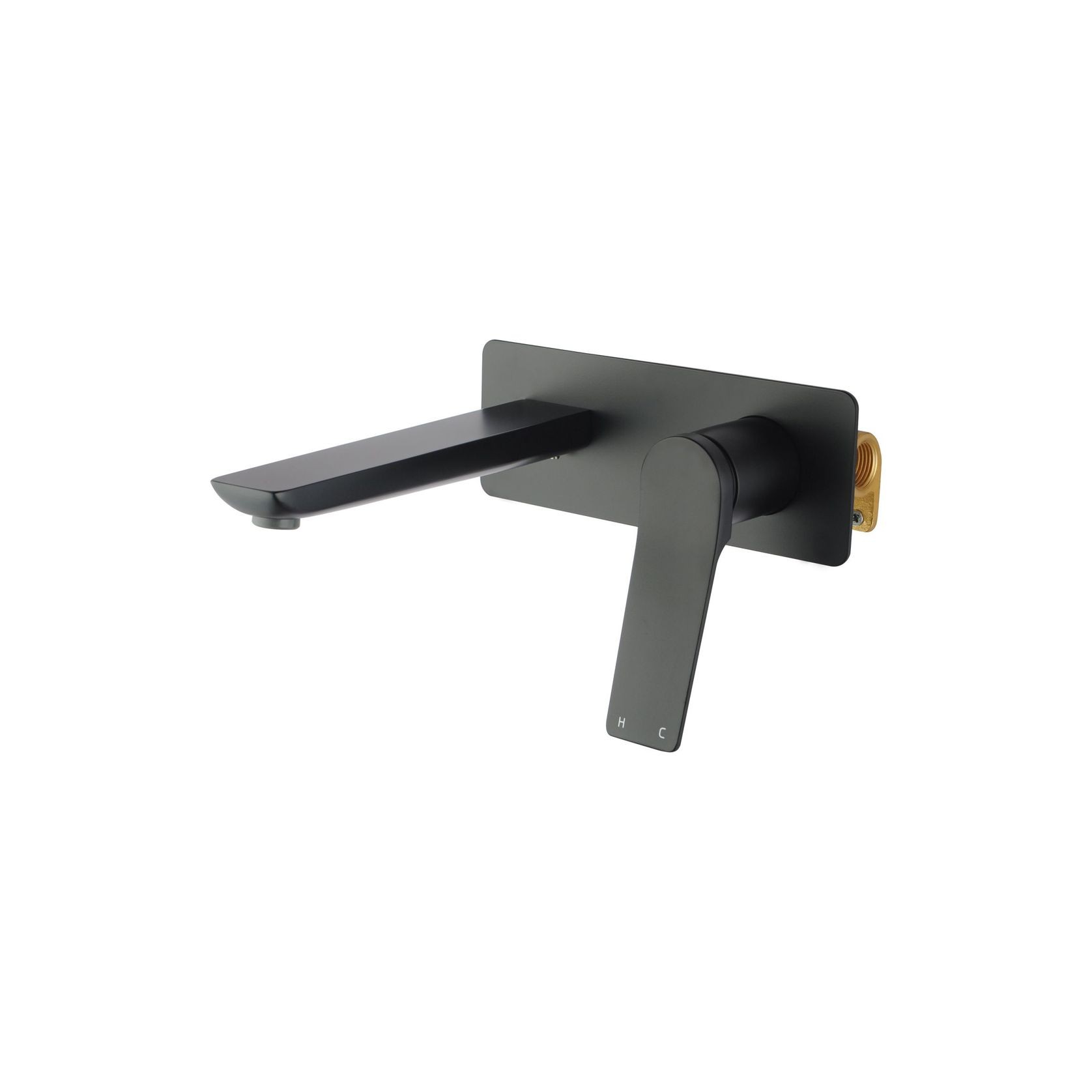 Rushy Wall Mixer with Spout Matte Black gallery detail image