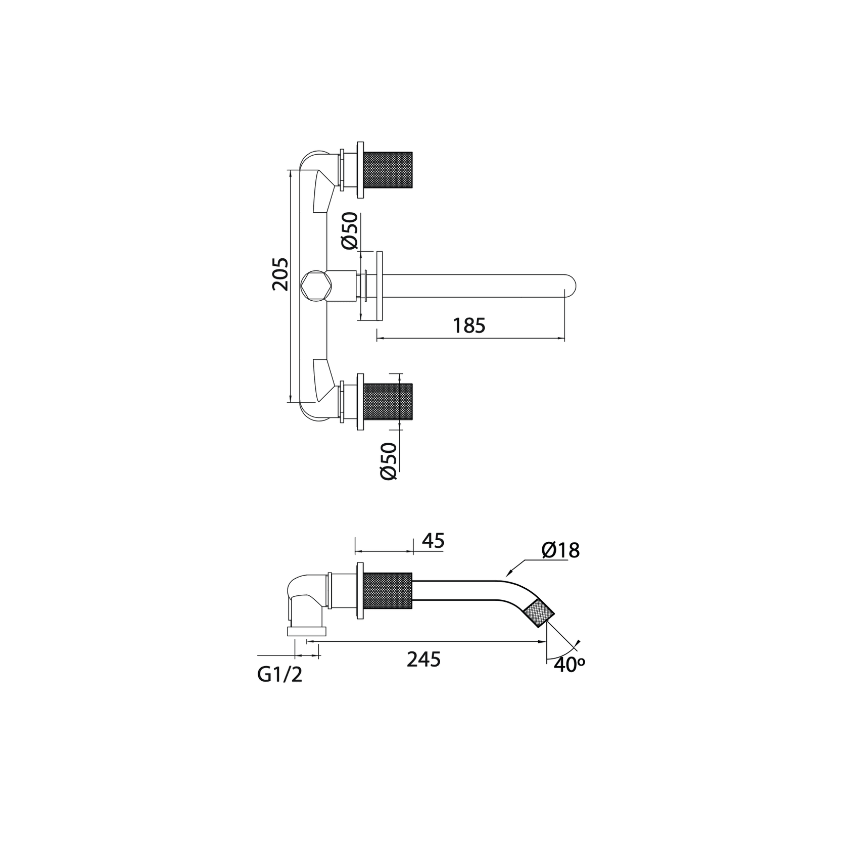 Antonio Frattini R234 Wall Mounted Tap gallery detail image