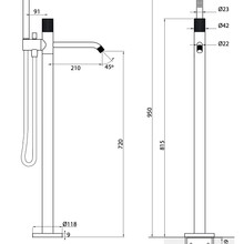 Antonio Frattini R261 Free Standing Bath Tap gallery detail image