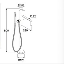 Minimal Floor-mounted Bathtub Tap Set gallery detail image