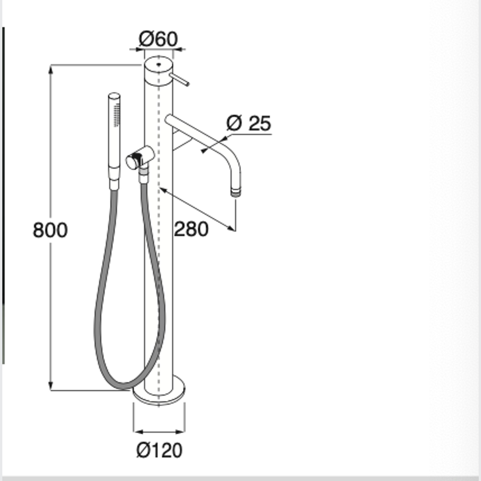 Minimal Floor-mounted Bathtub Tap Set gallery detail image