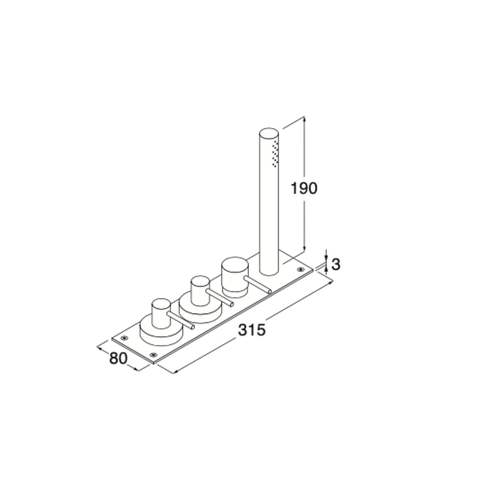 Minimal Deck-mounted Tap Set For Bathtub Without Spout gallery detail image