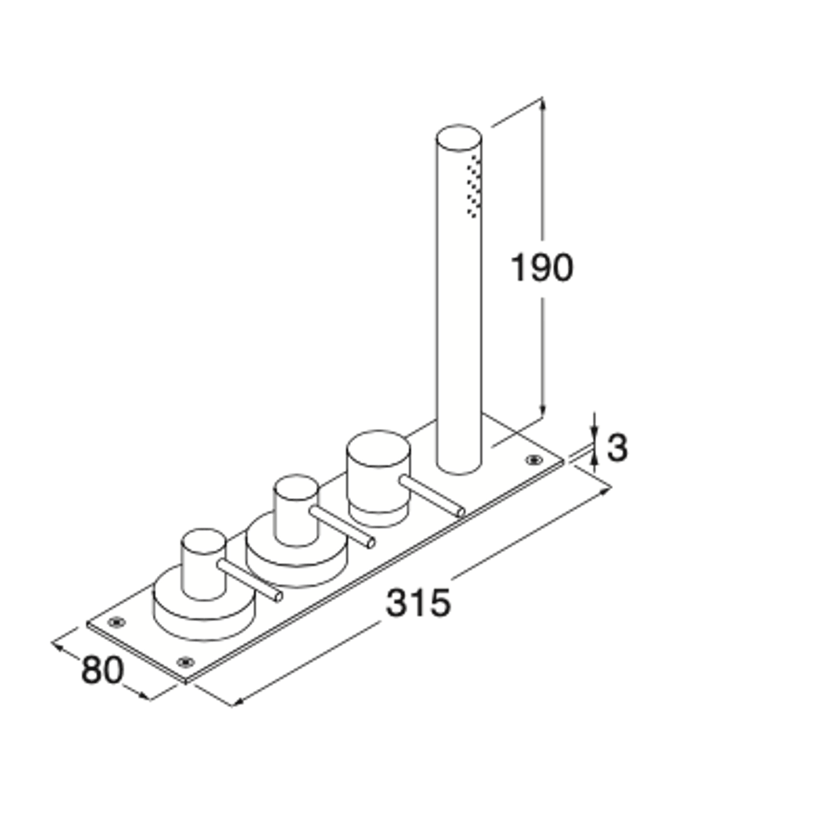 Minimal Deck-mounted Tap Set For Bathtub Without Spout gallery detail image