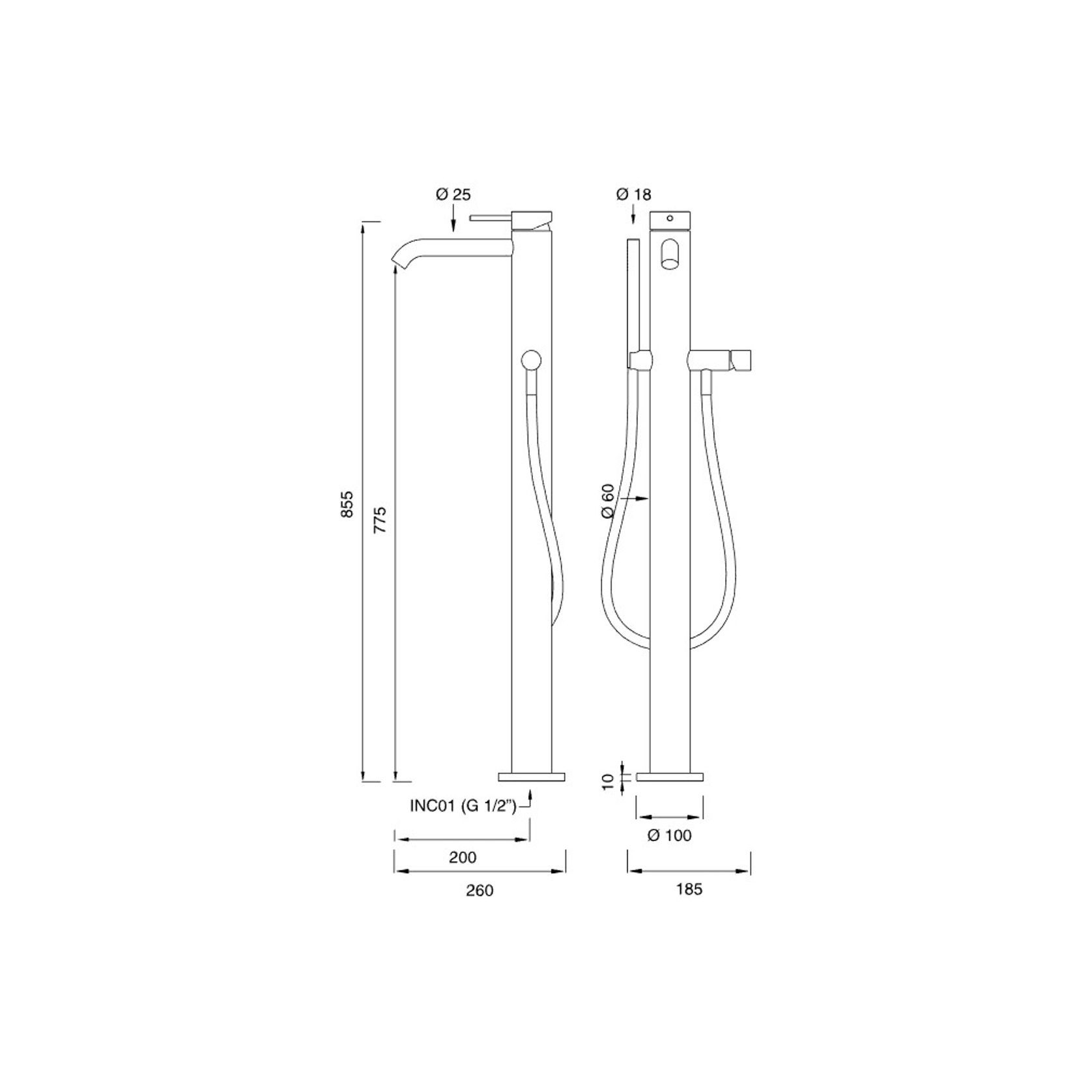 MILO 360 Free Standing Mixer For Bathtub by CEA gallery detail image