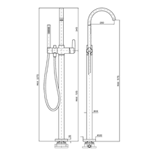 Veloce Free Standing Single Lever Bath Column gallery detail image