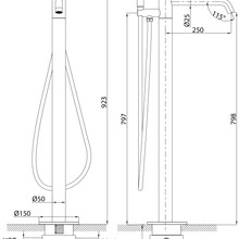 Storm Floor Mounted Bath Mixer with Hand Shower gallery detail image