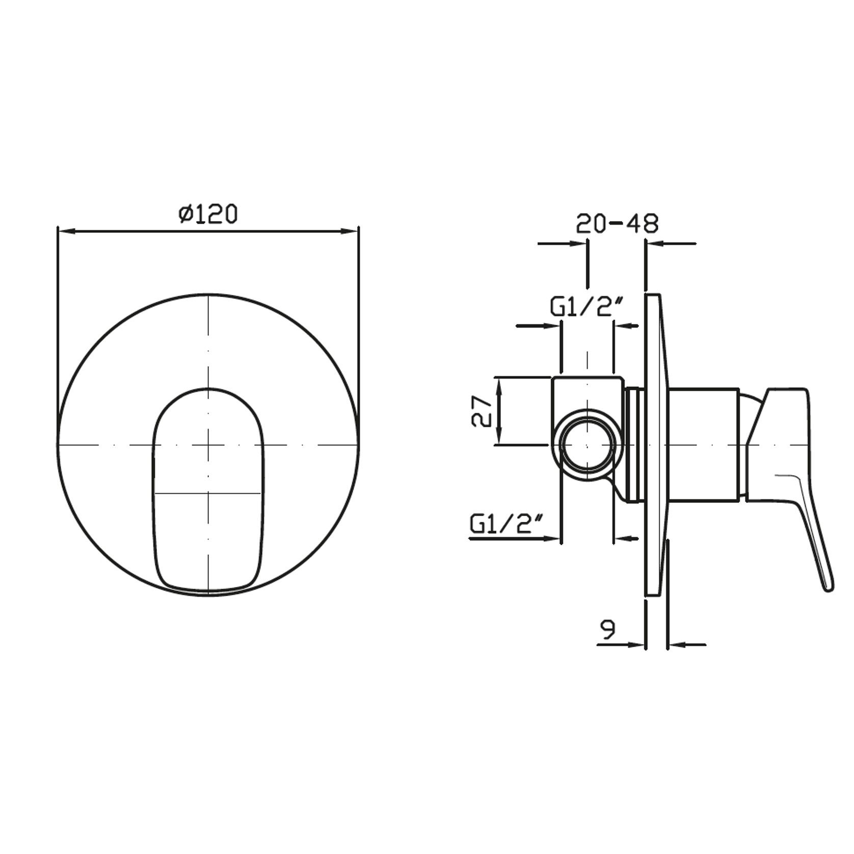 Brim Shower Mixer Trim Set gallery detail image