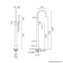 Buddy Floor Mount Bath Filler With Handshower gallery detail image