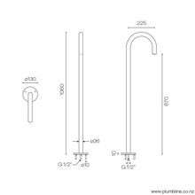 Buddy Floor Mount Bath Spout gallery detail image