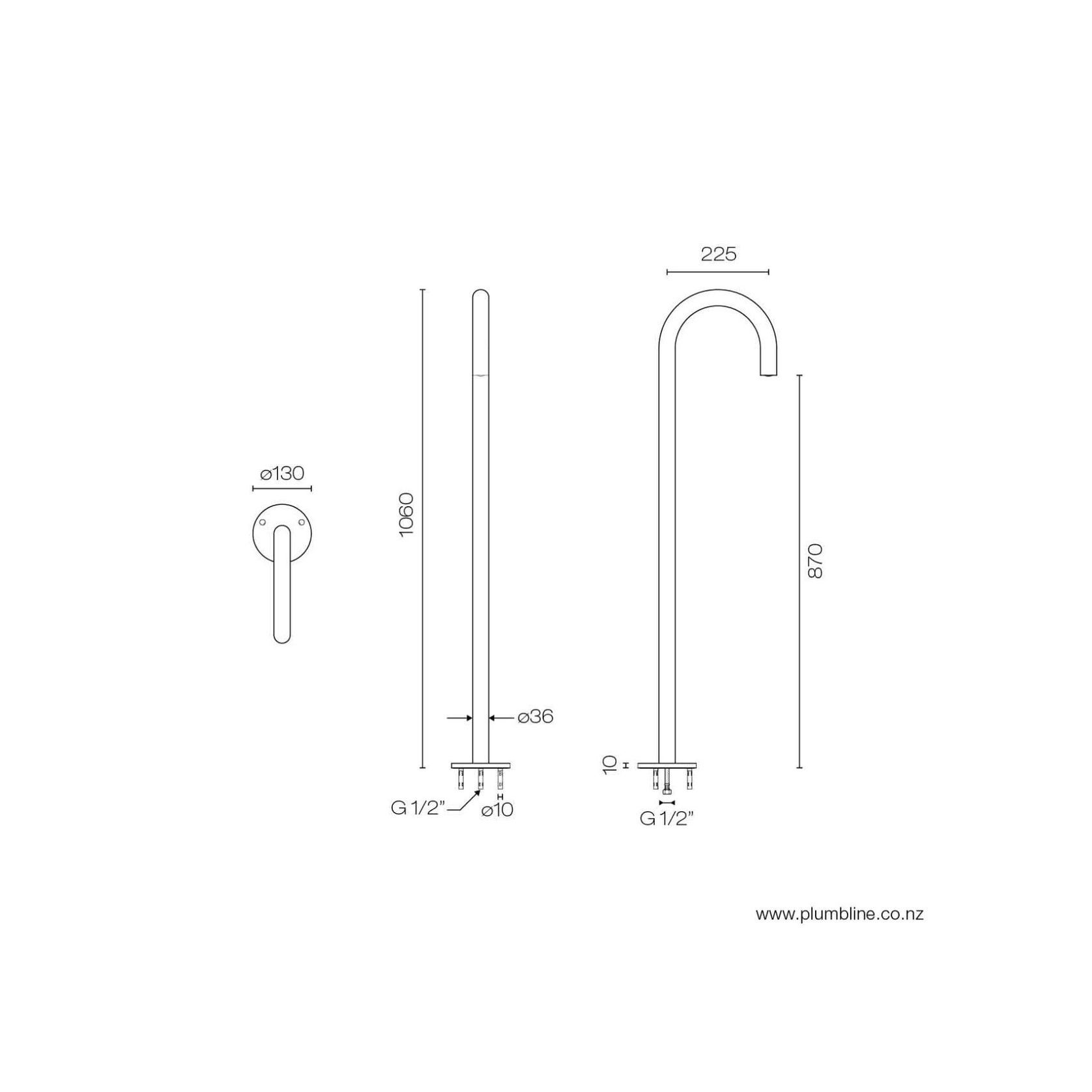 Buddy Floor Mount Bath Spout gallery detail image