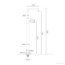 Buddy X Square Floor Mount Bath Filler No Handshower gallery detail image