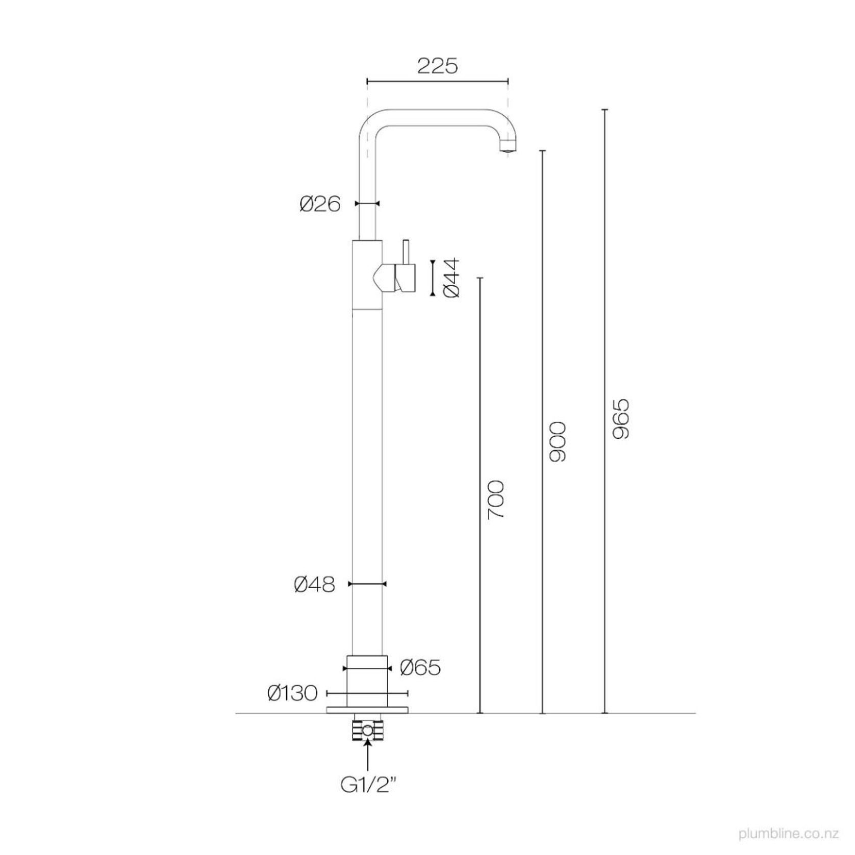 Buddy X Square Floor Mount Bath Filler No Handshower gallery detail image