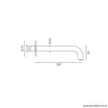 Buddy Wall Mount Bath Spout 180mm gallery detail image