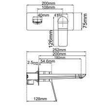 RUSHY Square Wall Mixer with Spout CH0153.BM gallery detail image